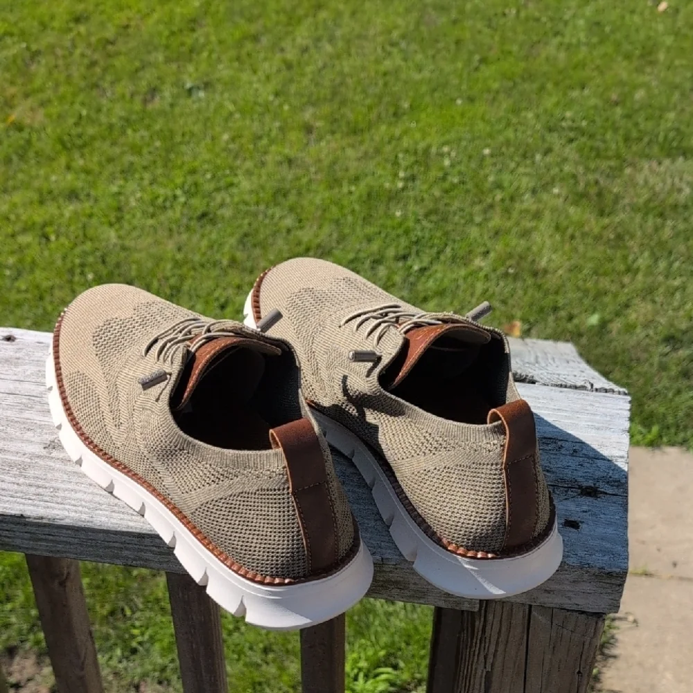 Men's Leisure Brand Tan Knit Sneakers - Picture 6 of 7